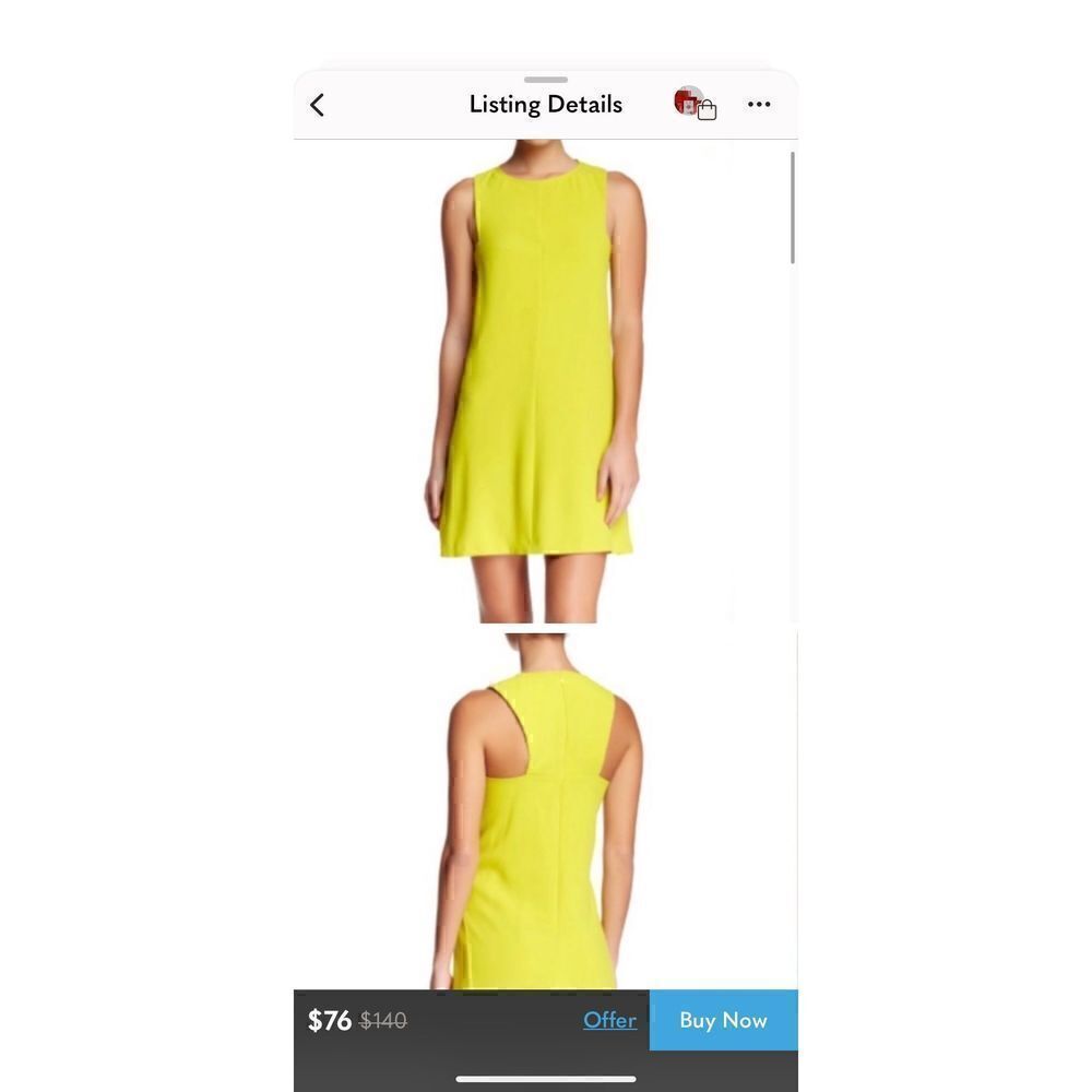 Trina Turk size 10 neon green/yellow shift dress